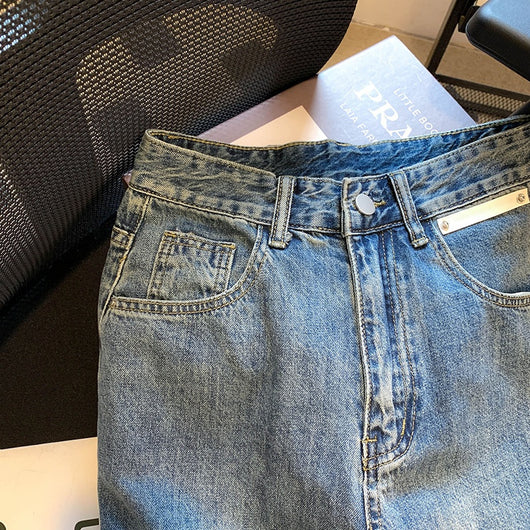 Pantalones Vaqueros Cintura Alta Ancha Rectos Efecto Limpiador - Image 18