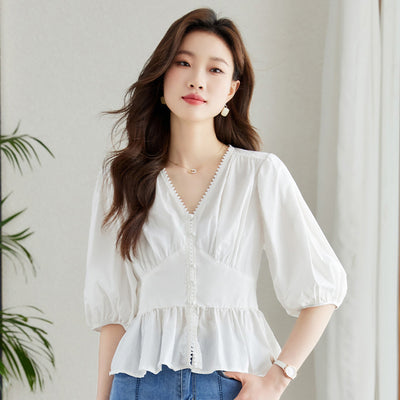 Blusa Fresca de Cuello en V para Mujer - Cómoda y Elegante - Image 4