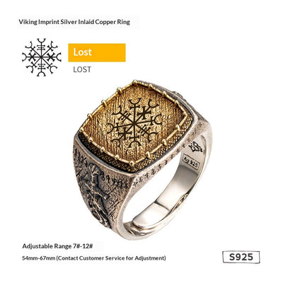 Anillo de Plata Viking con Diseño de Dragón y Espada - Estilo Nórdico para Hombre - Image 5