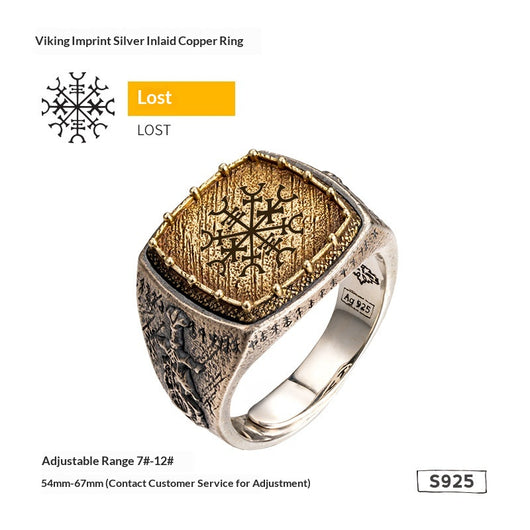 Anillo de Plata Viking con Diseño de Dragón y Espada - Estilo Nórdico para Hombre - Image 5