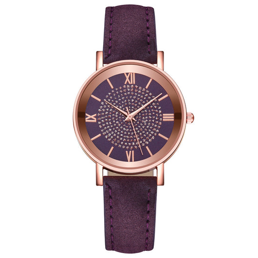 Reloj de Cuarzo para Mujer con Patrón Solar y Escala Romana - Image 9