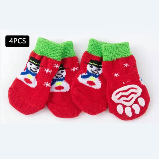 Calcetines Navideños para Perros con Diseño de Papá Noel y Reno - Image 6