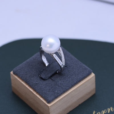 Anillo de Perla Blanca de Agua Dulce 11-12mm Círculo Perfecto Brillo Intenso - Image 14