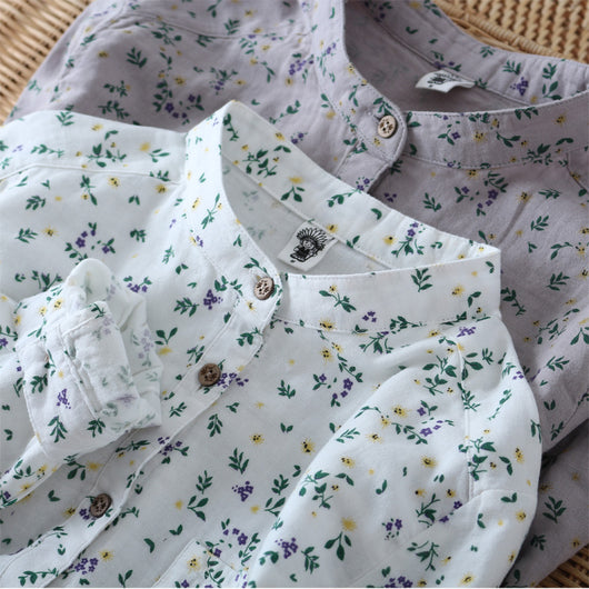 Camisa Clásica de Otoño con Cuello Alzado y Mangas Largas para Estudiantes - Image 11
