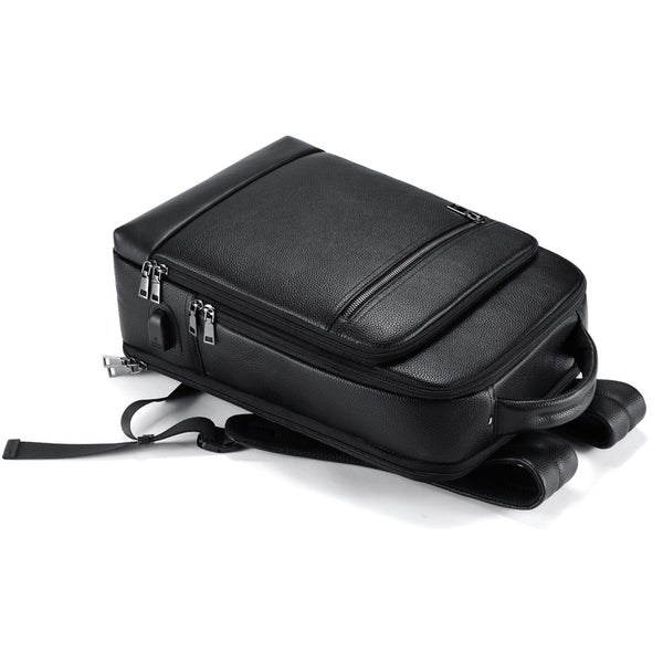 Mochila Ejecutiva de Cuero para Laptop - Estilo Profesional