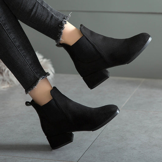 Botines de Ante con Tacón Robusto para Mujer - Image 5