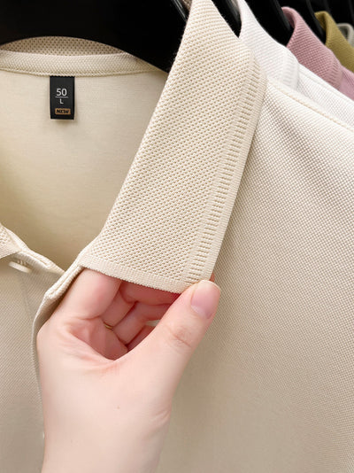Polo de Algodón Mercerizado Manga Larga para Hombre - Ropa Casual Primavera Otoño - Image 29
