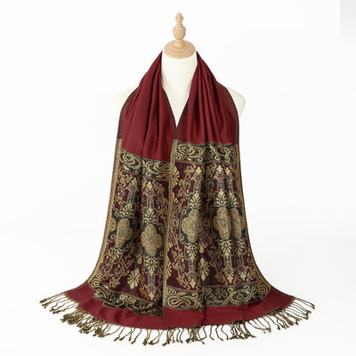 Pañoleta Bohemia Estampado Anacardo con Flecos - Image 10