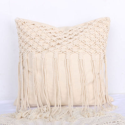 Cojín de Borlas Tejido a Mano – Estilo Artesanal - Image 4