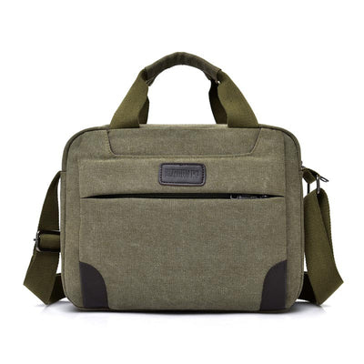 Bolsa de Lona para Hombre Estilo Retro - Maletín Casual con Múltiples Compartimentos - Image 11