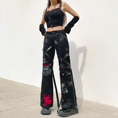Pantalones Casuales Estampado Oscuro Street Spice - Image 9