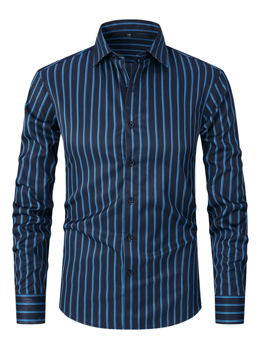 Camisa de Manga Larga en Seda de Hielo con Rayas Coordinadas - Image 8