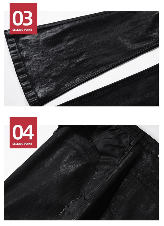 Pantalones Bootcut de Vinilo con Costuras Desgastadas - Image 13