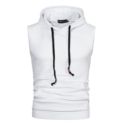 Sudadera sin Mangas Jacquard Tejida de Color Sólido para Hombre - Image 12