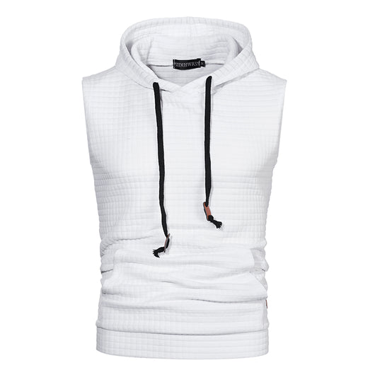 Sudadera sin Mangas Jacquard Tejida de Color Sólido para Hombre - Image 12