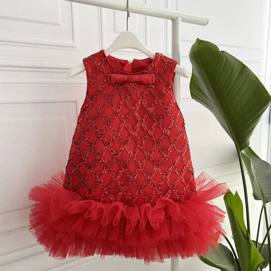 Vestido Rojo Navideño para Niñas - Diseño Festivo y Cómodo - Image 6