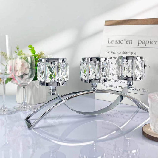 Candelabro de Cristal Metal de Tres Brazos para Decoración - Image 16