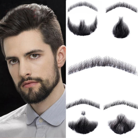 Barba Postiza de Cabello Natural para Cine, Televisión y Maquillaje Profesional