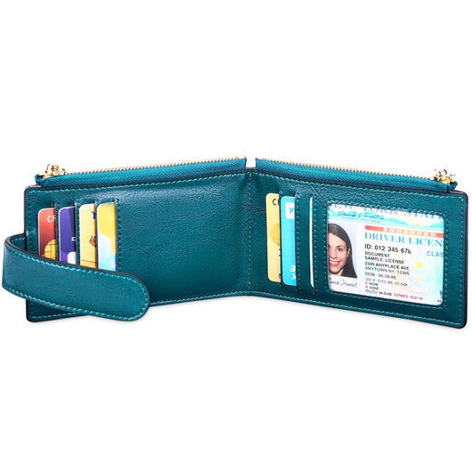 Bolsa de Cuero Vintage con Cierre y Compartimento para Tarjetas - Image 10