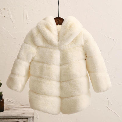 Abrigo Acolchado Infantil Imitación Piel de Conejo - Chaqueta Cálida para Niñas - Image 9