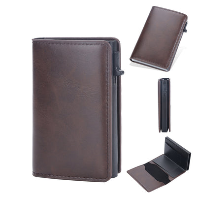 Billetera Protectora de Cuero Crazy Horse Anti-RFID para Hombre - Image 4