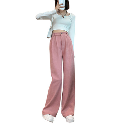 Pantalones de Pana Cintura Alta Pierna Ancha Estilo Retro - Image 15