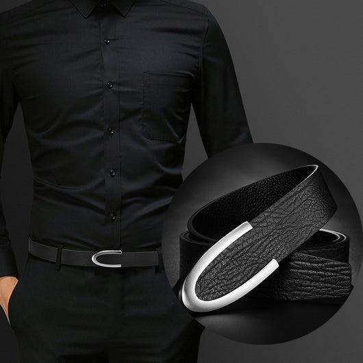 Cinturón de Cuero Genuino para Hombre con Hebilla de Precisión - Image 4