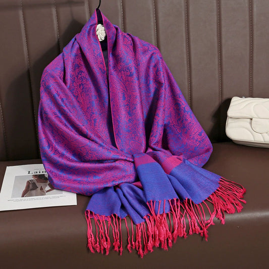 Elegante Chal Ligero de Lujo - Envolvente de Imitación Cashmere para Mujer