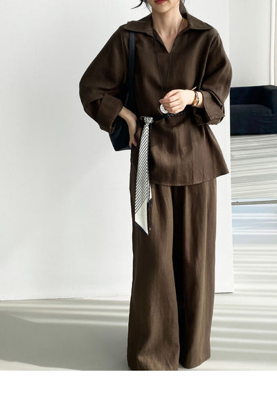 Conjunto de Blusa Casual y Pantalón Ancho con Cintura Elástica - Image 29