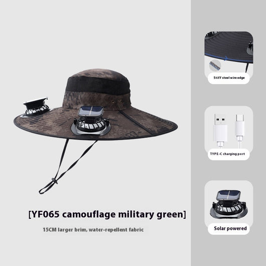 Gorra de Sombra Solar con Ventilador para Hombre - Ideal para Montaña y Pesca - Image 13