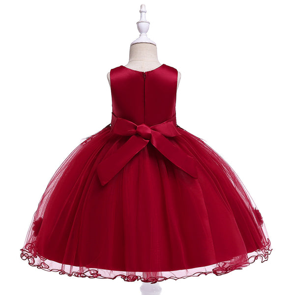 Vestido de Fiesta Infantil con Falda Tutú de Flores - Hecho a Mano