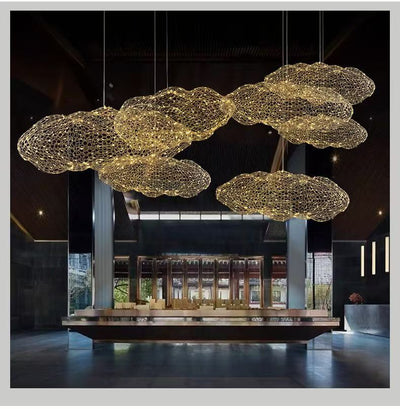 Lámpara Colgante Industrial Nube de Malla Hierro para Restaurantes - Image 10
