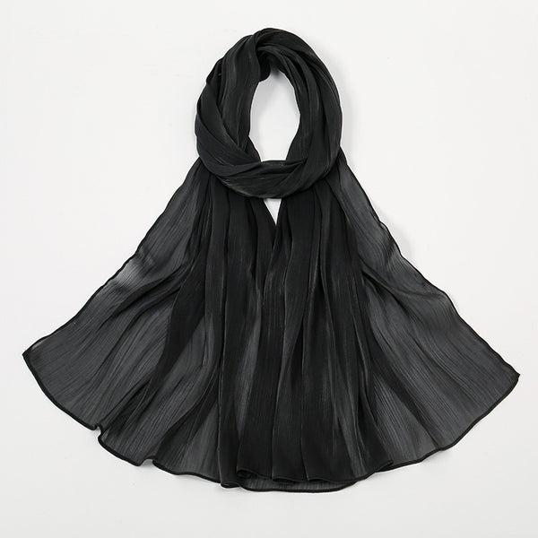 Pañuelo de Seda Chiffon Transpirable Efecto Anti-Arrugas Colores Lisos - Image 6