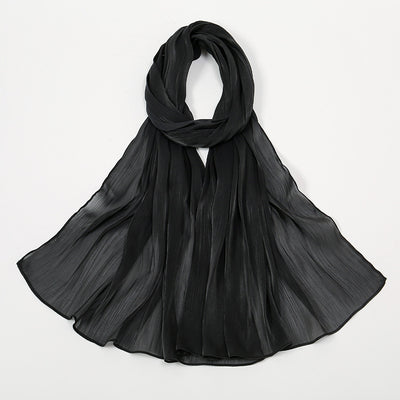 Pañuelo de Seda Chiffon Transpirable Efecto Anti-Arrugas Colores Lisos - Image 6