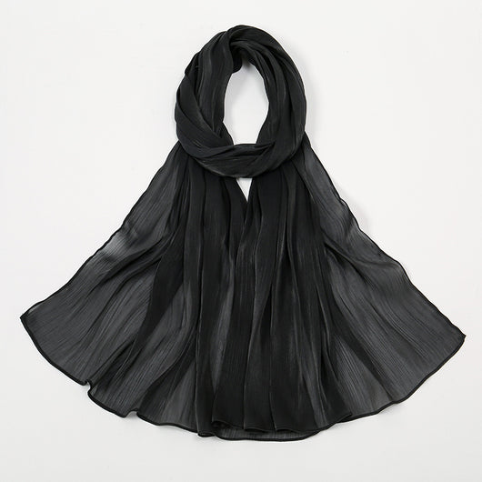 Pañuelo de Seda Chiffon Transpirable Efecto Anti-Arrugas Colores Lisos - Image 6