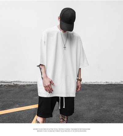 Camiseta Casual Americana de Manga Corta con Bolsillo y Orilla Deshilachada para Hombre - Image 22