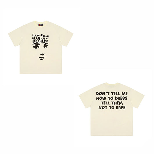 Playera Suelta con Estampado de Letras Personalidad Americana - Image 5