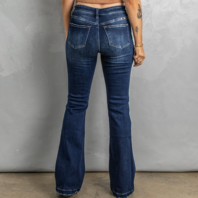 Jeans Talle Alto Slim Fit con Rotos Efecto Lavado para Mujer - Image 3