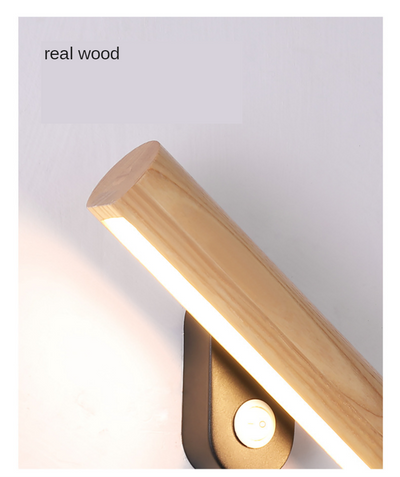 Lámpara de Mesita Nórdica LED Giratoria de Madera Maciza para Dormitorio y Sala de Estar - Image 14