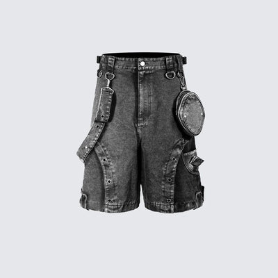 Shorts de Mezclilla Vintage Cintura Alta Lavado Desgastado - Image 8
