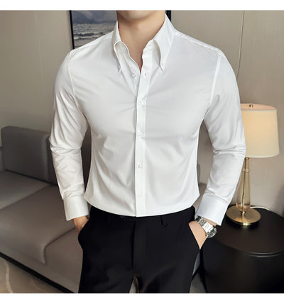 Camisa Manga Larga Talla Grande sin Planchado - Comodidad Profesional - Image 19