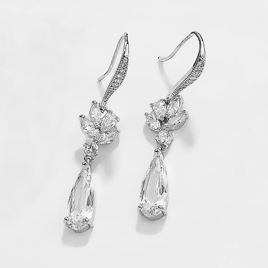 Aretes de Boda Gota de Agua Coreanos Largos - Image 5