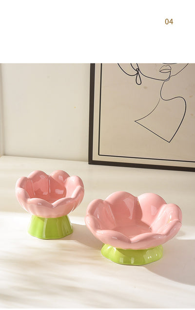 Comedero Elevado para Gatos de Cerámica Rosa - Diseño Inclinado Anti-Vómito y Fatiga de Bigotes - Image 17