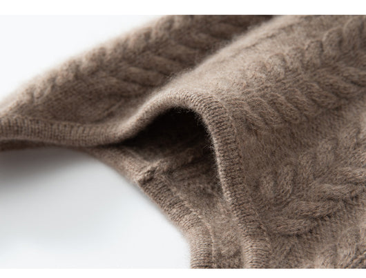Gorro de Lana Cashmere con Protección de Orejas - Diseño Trenzado Grueso - Image 3