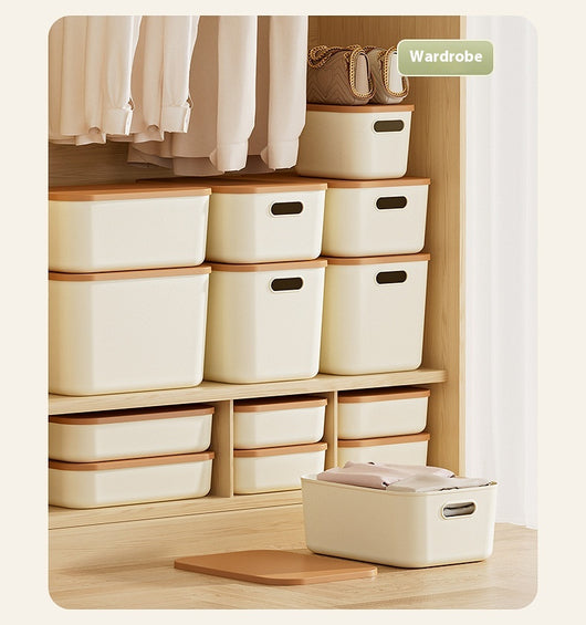 Caja de Almacenamiento Grande con Tapa para Ropa y Accesorios - Diseño Crema - Image 22