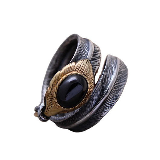 Anillo de Granate Vintage con Pluma Declarativa para Mujer - Image 6