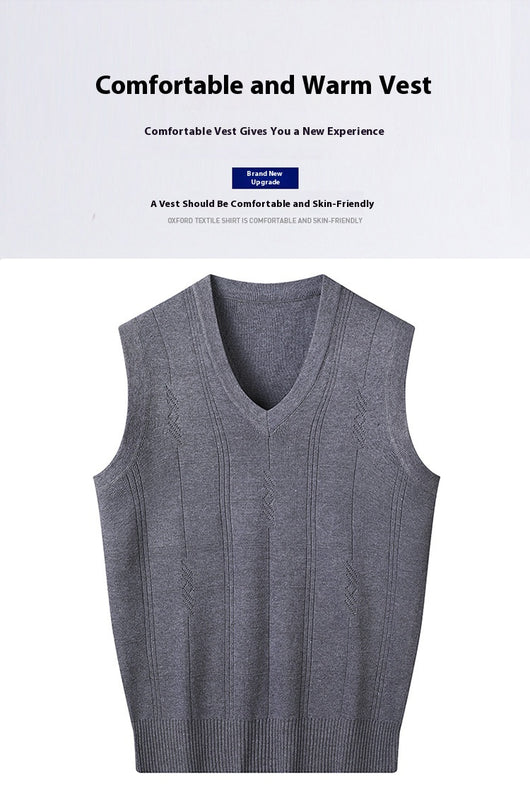 Chaleco Suelto Cuello V para Hombre Maduro - Comodidad Primavera y Otoño - Image 16
