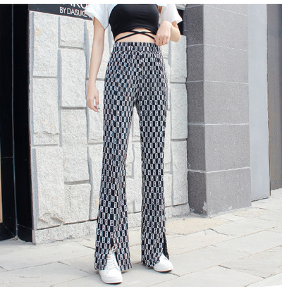 Pantalón Cintura Alta con Letras Estampadas y Aberturas - Image 7