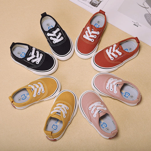 Zapatillas Infantiles de Lona Oso - Colores Sólidos
