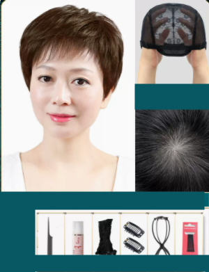 Peluca Corta de Cabello Humano Natural para Mujer - Image 9